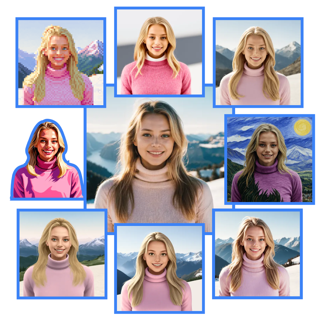 Пример портрета в разных стилях