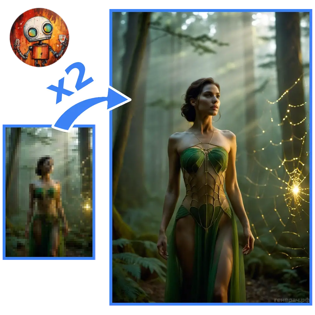 Пример увеличения изображения